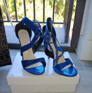 Elegant Blue Strappy Heels